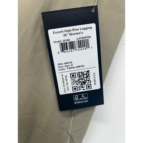NWT Arc'teryx Essent High-Rise Utility 26" Leggings 12 Fallow - Picture 5 of 12